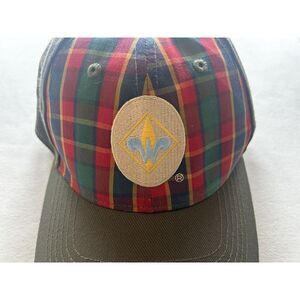 Webelos Child Cap Hat Green & Red Plaid Baseball Cap Medium/Large Fitted Uniflex